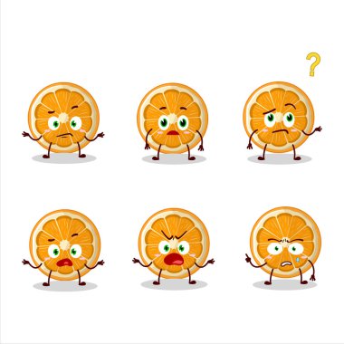 Mandalina diliminin çizgi film karakteri, hangi ifadeyle. Vektör illüstrasyonu