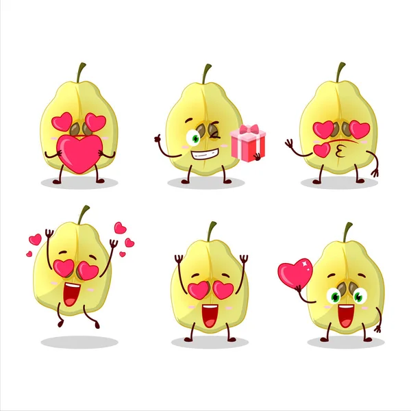 Slash Του Χαρακτήρα Κινουμένων Σχεδίων Κυδώνι Αγάπη Χαριτωμένο Emoticon Εικονογράφηση — Διανυσματικό Αρχείο