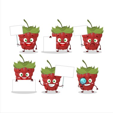 Karakterli ahududu çizgi filmi bilgi panosu getir. Vektör illüstrasyonu