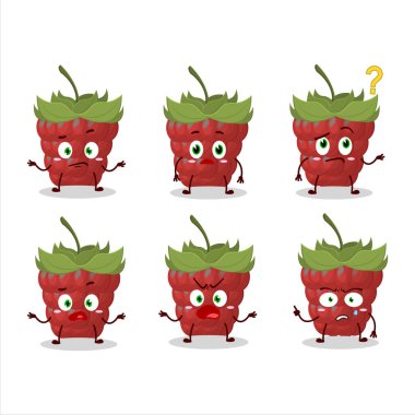 Hangi ifadeyle ahududu çizgi film karakteri. Vektör illüstrasyonu