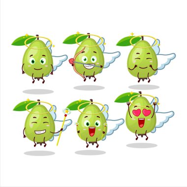 Guava çizgi filmi sevimli bir melek karakteri olarak tasarlar. Vektör illüstrasyonu