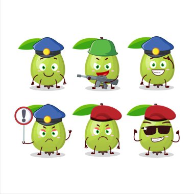 Maskot tasarımı tarzında kendini işine adamış bir polis memuru. Vektör illüstrasyonu