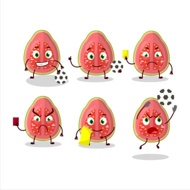 Futbol hakemi olarak çalışan guava çizgi film karakteri. Vektör illüstrasyonu