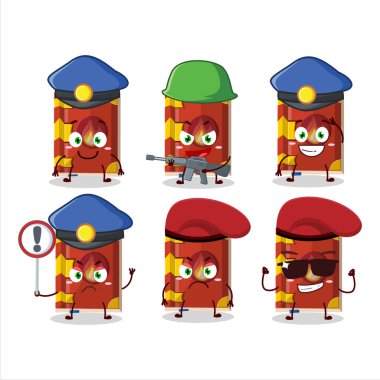 Sihirli maskot tasarımı tarzında kendini işine adamış bir polis memuru. Vektör illüstrasyonu