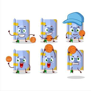 Basketbol atleti olarak sihirli çizgi film karakterinin özel hava kitabı. Vektör illüstrasyonu