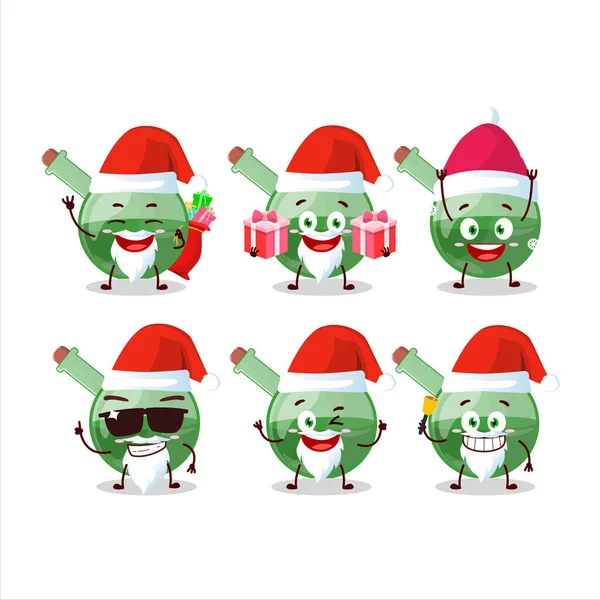 Santa Claus Emoticons Πράσινο Μαγικό Φίλτρο Χαρακτήρα Κινουμένων Σχεδίων Εικονογράφηση — Διανυσματικό Αρχείο