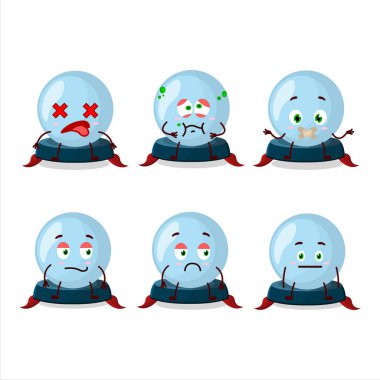 Yüzü olmayan kristal küre çizgi film karakteri. Vektör illüstrasyonu