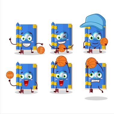 Basketbol atleti olarak sihirli çizgi film karakterinin yetenekli buz kitabı. Vektör illüstrasyonu