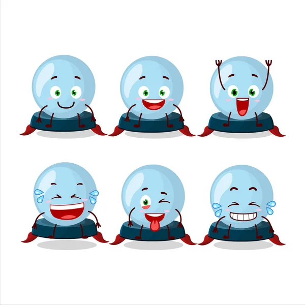 Cartoon Character Crystal Ball Smile Expression Vector Illustration — Vettoriale Stock