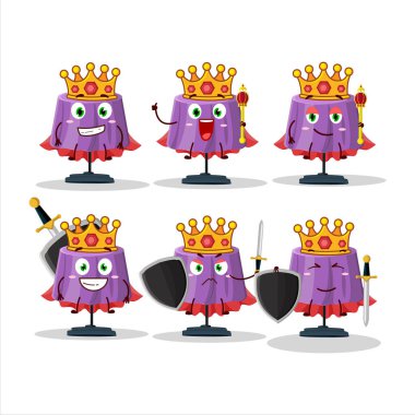 Karizmatik bir Kral sihirli masa lambası karakteri altın bir taç takıyor. Vektör illüstrasyonu