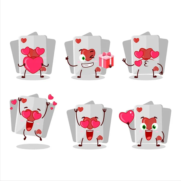 Remi Karte Liebe Cartoon Figur Mit Liebe Süße Emoticon Vektorillustration — Stockvektor