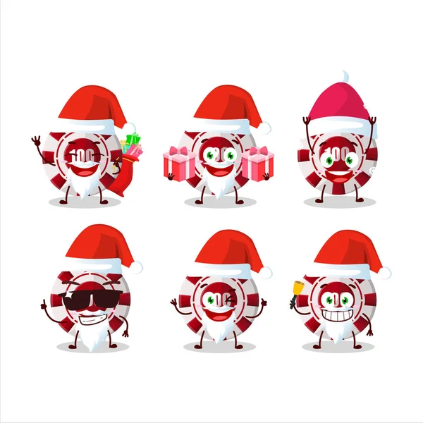Santa Claus Emoticons 100 Dollar Casino Chip Cartoon Character Vector — Image vectorielle