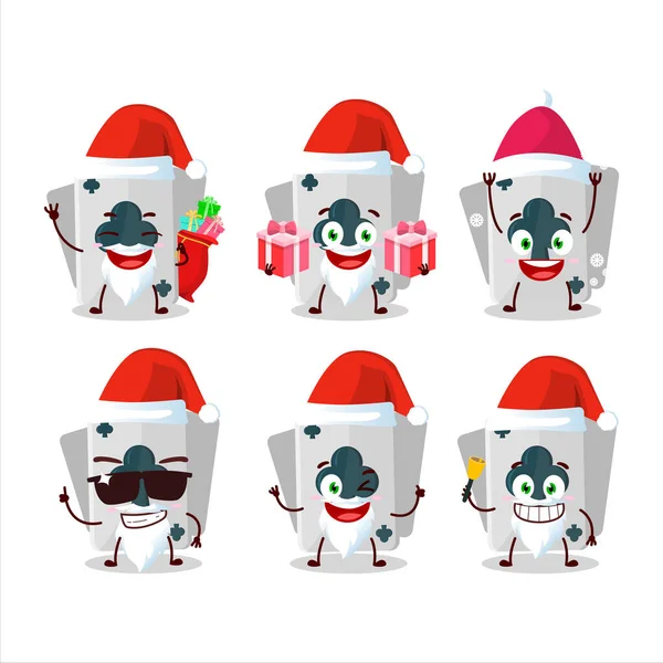 Émoticônes Père Noël Avec Carte Remi Club Personnage Dessin Animé — Image vectorielle