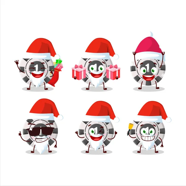 Émoticônes Père Noël Avec Dollar Personnage Bande Dessinée Puce Casino — Image vectorielle