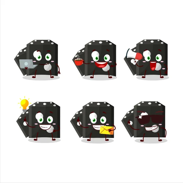 Black Dice New Cartoon Character Various Types Business Emoticons Векторная — стоковый вектор