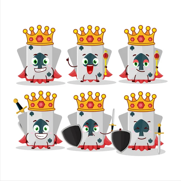 Carismático Rei Remi Cartão Personagem Desenho Animado Vestindo Uma Coroa —  Vetores de Stock