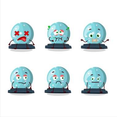 Yüzü olmayan sihirli kristal küre çizgi film karakteri. Vektör illüstrasyonu