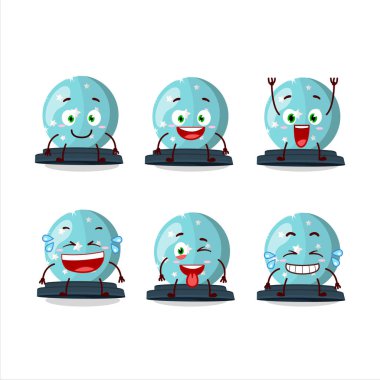 Gülen suratlı sihirli kristal kürenin çizgi film karakteri. Vektör illüstrasyonu