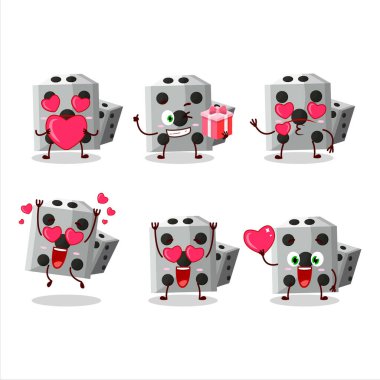 Beyaz zarlı yeni çizgi film karakteri. Sevgi dolu bir ifade. Vektör illüstrasyonu