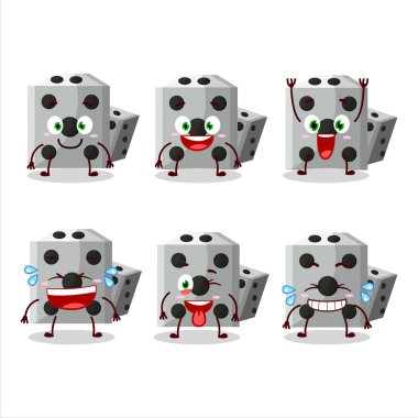 Gülme ifadesi olan yeni beyaz zarların çizgi film karakteri. Vektör illüstrasyonu