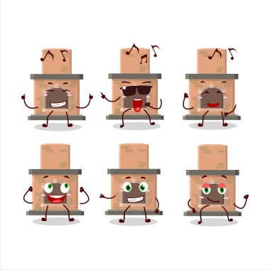 Müzikten hoşlanan dansçı bir karikatür karakteri. Vektör illüstrasyonu