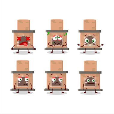 Ev şöminesi çizgi film karakteri, ifadesiz. Vektör illüstrasyonu