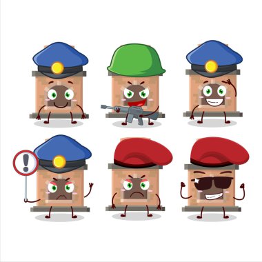 Maskot tasarımı tarzında kendini işine adamış bir polis memuru. Vektör illüstrasyonu