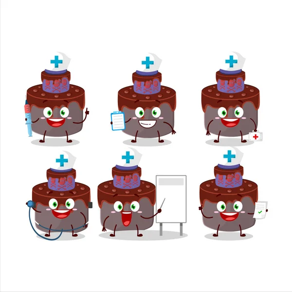 Doctor Profession Emoticon Tart Halloween Cartoon Character Vector Illustration — Image vectorielle