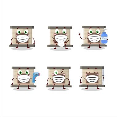 Yangın karikatürü dizayn edilmiş şömine resimleri salgın sırasında sağlıklı kalmaya devam ediyor. Vektör illüstrasyonu