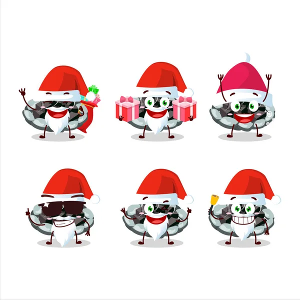 Emoticones Santa Claus Con Personaje Dibujos Animados Carbón Ilustración Vectorial — Vector de stock