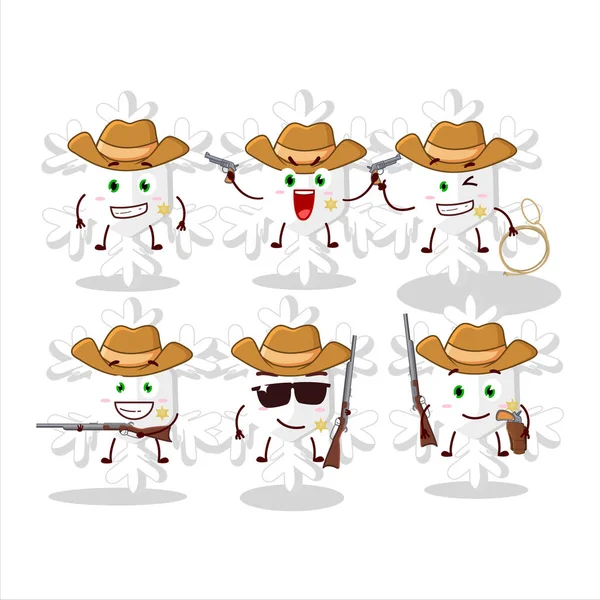 Cool Cow Boy Flocon Neige Personnage Dessin Animé Avec Chapeau — Image vectorielle