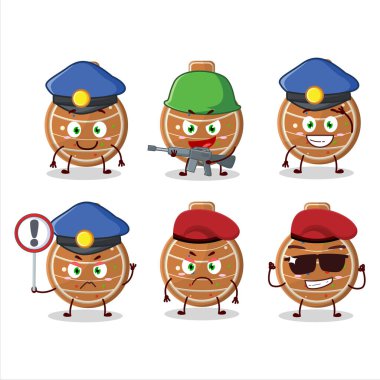 Kendini işine adamış bir polis memuru. Maskot tasarımı tarzında. Vektör illüstrasyonu