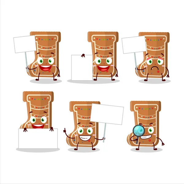 Calcetines Jengibre Personaje Dibujos Animados Traer Tablero Información Ilustración Vectorial — Vector de stock