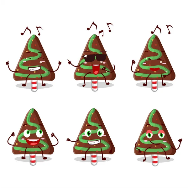 Ein Bild Von Süßigkeiten Schokolade Weihnachten Tänzer Cartoon Figur Genießen — Stockvektor