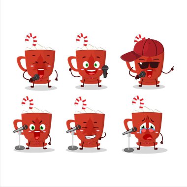 Cam ağacı olan şirin bir çizgi film tasarım konsepti ünlü bir şarkı söylüyor. Vektör illüstrasyonu