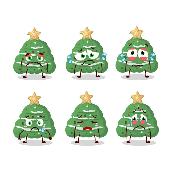 Buttercream Personnage Dessin Animé Noël Avec Une Expression Triste Illustration — Image vectorielle