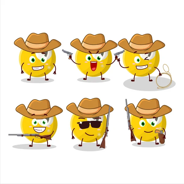 Cool Cowboy Billiards Ball Cartoon Character Cute Hat Vector Illustration — Stock Vector