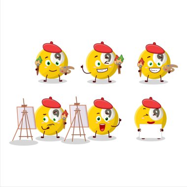 Bilardo sanatçısı, fırçalı bir çizgi film karakteri resmi. Vektör illüstrasyonu