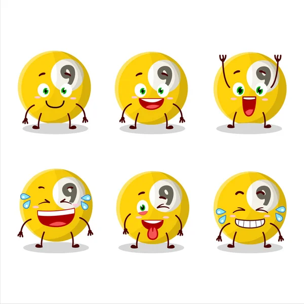 Cartoon Character Billiards Ball Smile Expression Vector Illustration — Stock Vector