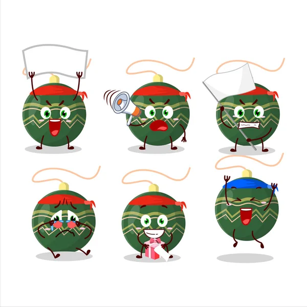 Estilo Diseño Mascota Las Luces Navidad Carácter Verde Como Simpatizante — Archivo Imágenes Vectoriales