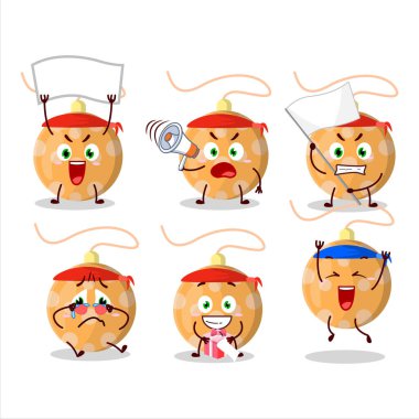 Noel 'in maskot tasarımı çekici bir destekçi olarak turuncu karakteri aydınlatıyor. Vektör illüstrasyonu