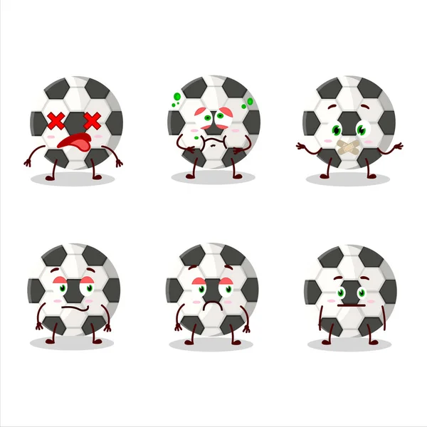Pelota Fútbol Personaje Dibujos Animados Con Expresión Nope Ilustración Vectorial — Vector de stock