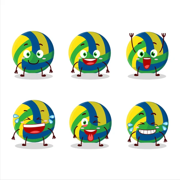 Cartoon Charakter Des Volleyballs Mit Lächeln Ausdruck Vektorillustration — Stockvektor