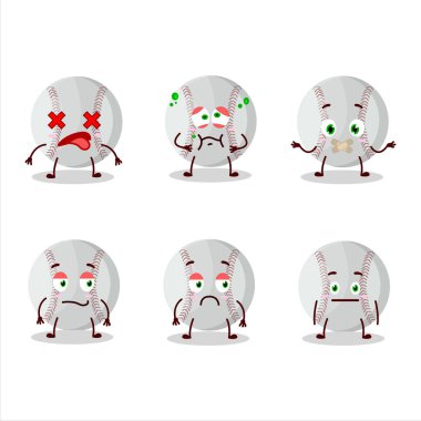 Karakterde ifadesiz beyzbol çizgi filmi. Vektör illüstrasyonu