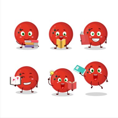 Komik bir kitap okuyan bowling topu çizgi film karakteri konsepti. Vektör illüstrasyonu