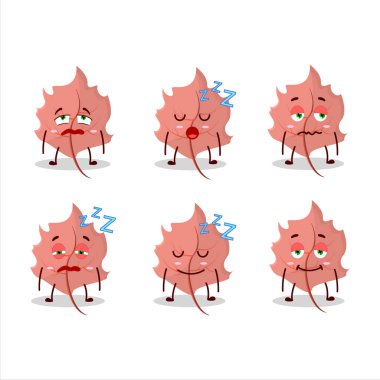 Uykulu yüzlü pembe akçaağaç çizgi film karakteri. Vektör illüstrasyonu