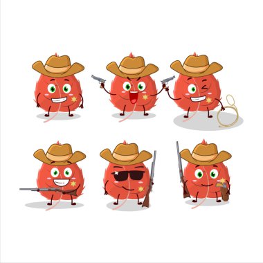 Güzel şapkalı havalı kovboy huş ağacı yaprağı çizgi film karakteri. Vektör illüstrasyonu