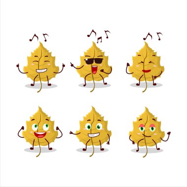 Fındık yaprağı dansçısının müzikten hoşlanan çizgi film karakteri. Vektör illüstrasyonu