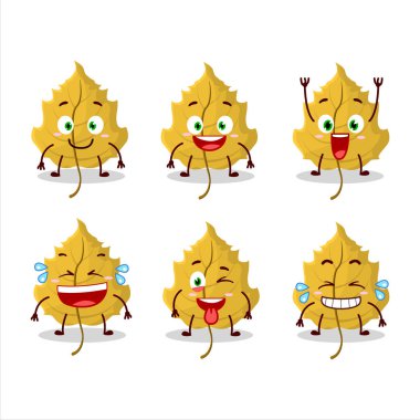 Gülen surat ifadeli fındık yaprağının çizgi film karakteri. Vektör illüstrasyonu