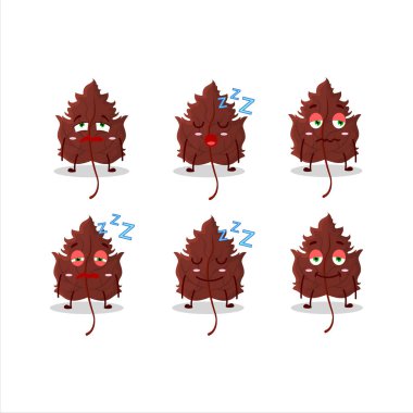 Uykulu yüzlü, dikenli yaprağın çizgi film karakteri. Vektör illüstrasyonu